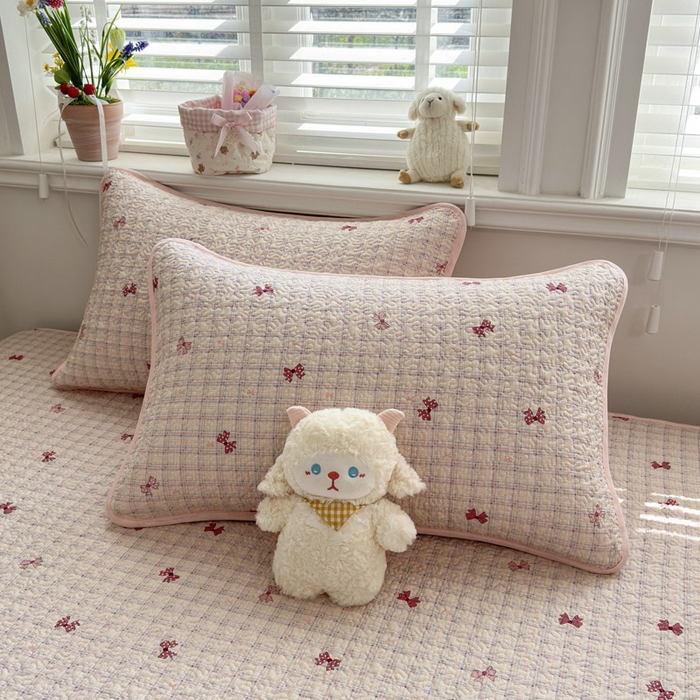 91家纺网 家纺一手货源 找家纺 绵庭家纺 2026新款全棉印花夹棉床盖三件套 梦境手账