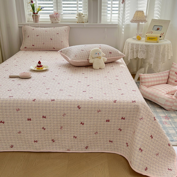 91家纺网 家纺一手货源 找家纺 绵庭家纺 2026新款全棉印花夹棉床盖三件套 梦境手账