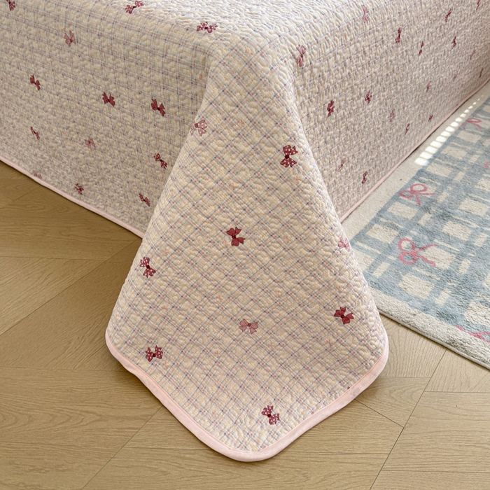 91家纺网 家纺一手货源 找家纺 绵庭家纺 2026新款全棉印花夹棉床盖三件套 梦境手账