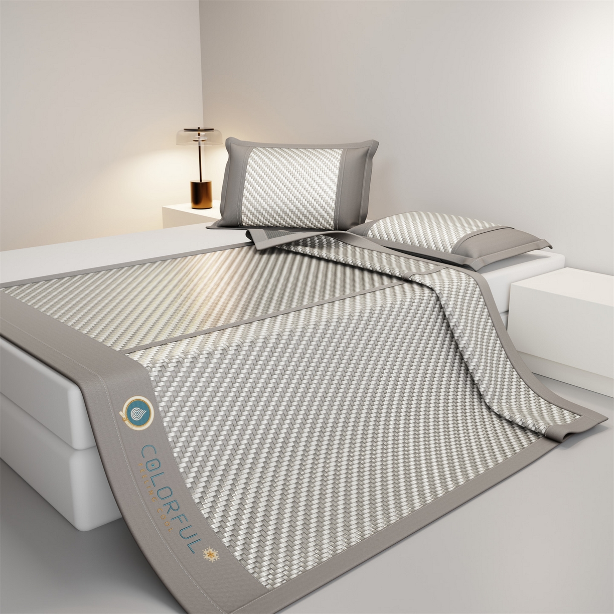 91家纺网 家纺一手货源 找家纺 （总）乐家欣 2026夏季高端凉席竹席新款pe藤席a类母婴级1.8m空调软席子可水洗-青岚织梦系列