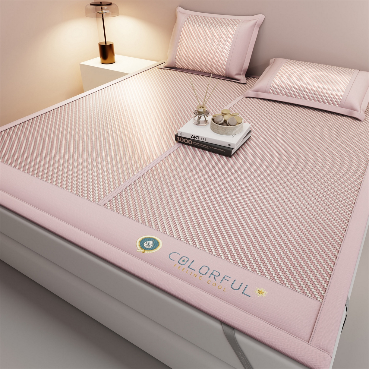 91家纺网 家纺一手货源 找家纺 （总）乐家欣 2026夏季高端凉席竹席新款pe藤席a类母婴级1.8m空调软席子可水洗-青岚织梦系列