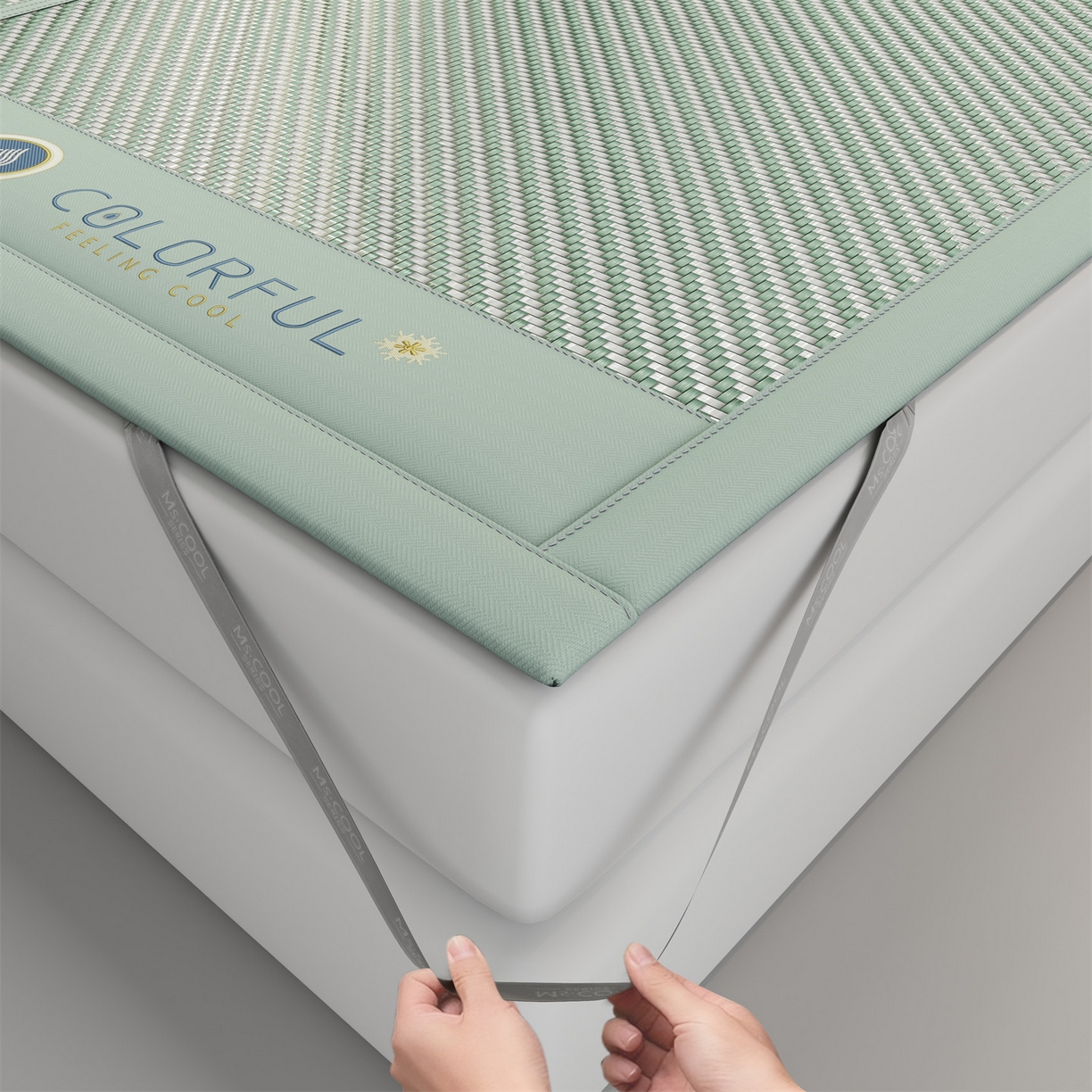 91家纺网 家纺一手货源 找家纺 乐家欣 2026夏季高端凉席竹席新款pe藤席a类母婴级1.8m空调软席子可水洗-青岚织梦系列 青岚织梦-绿