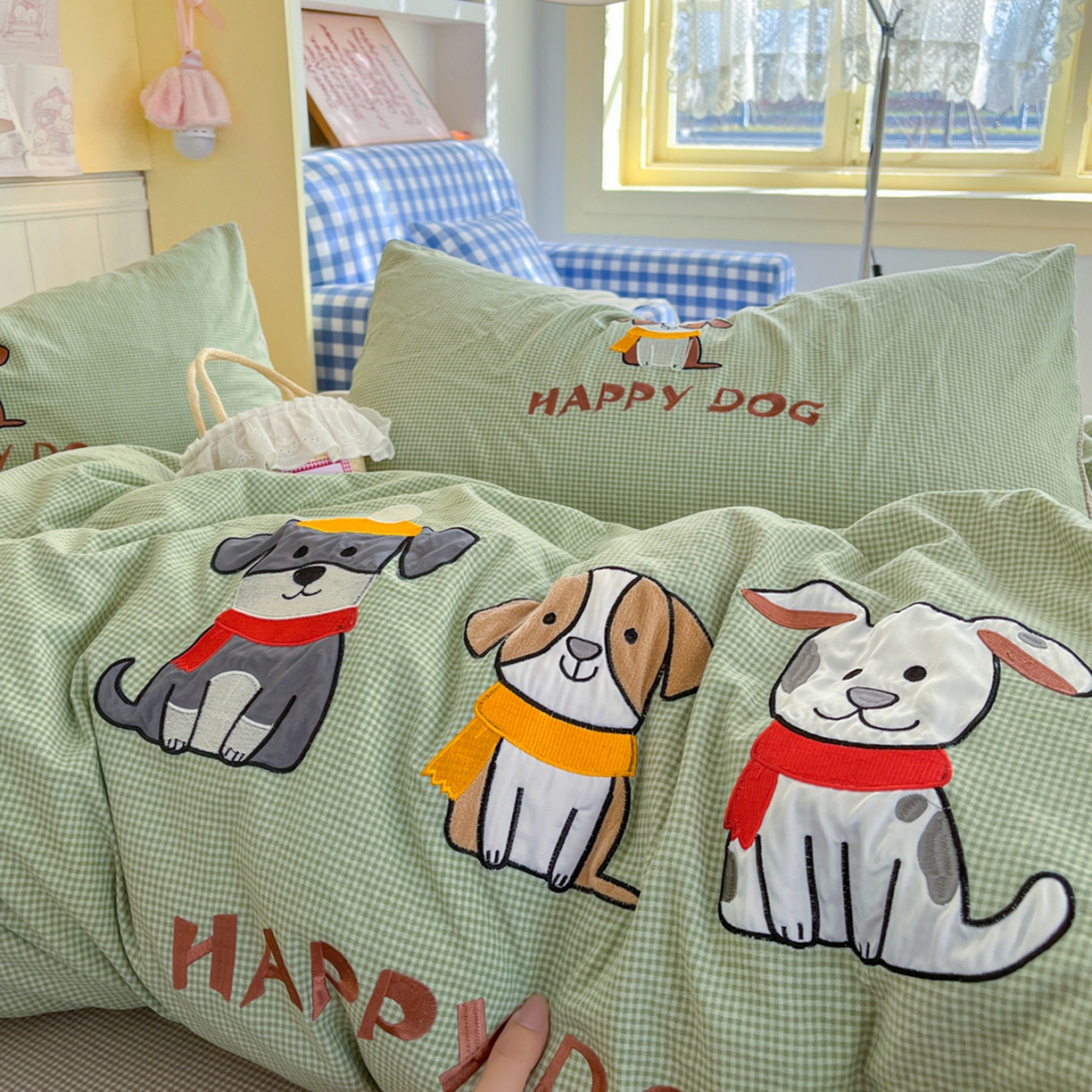 91家纺网 家纺一手货源 找家纺 （总）梵克保罗 2026春夏直播热款卡通贴布绣加厚单人双人单被套三件套四件套