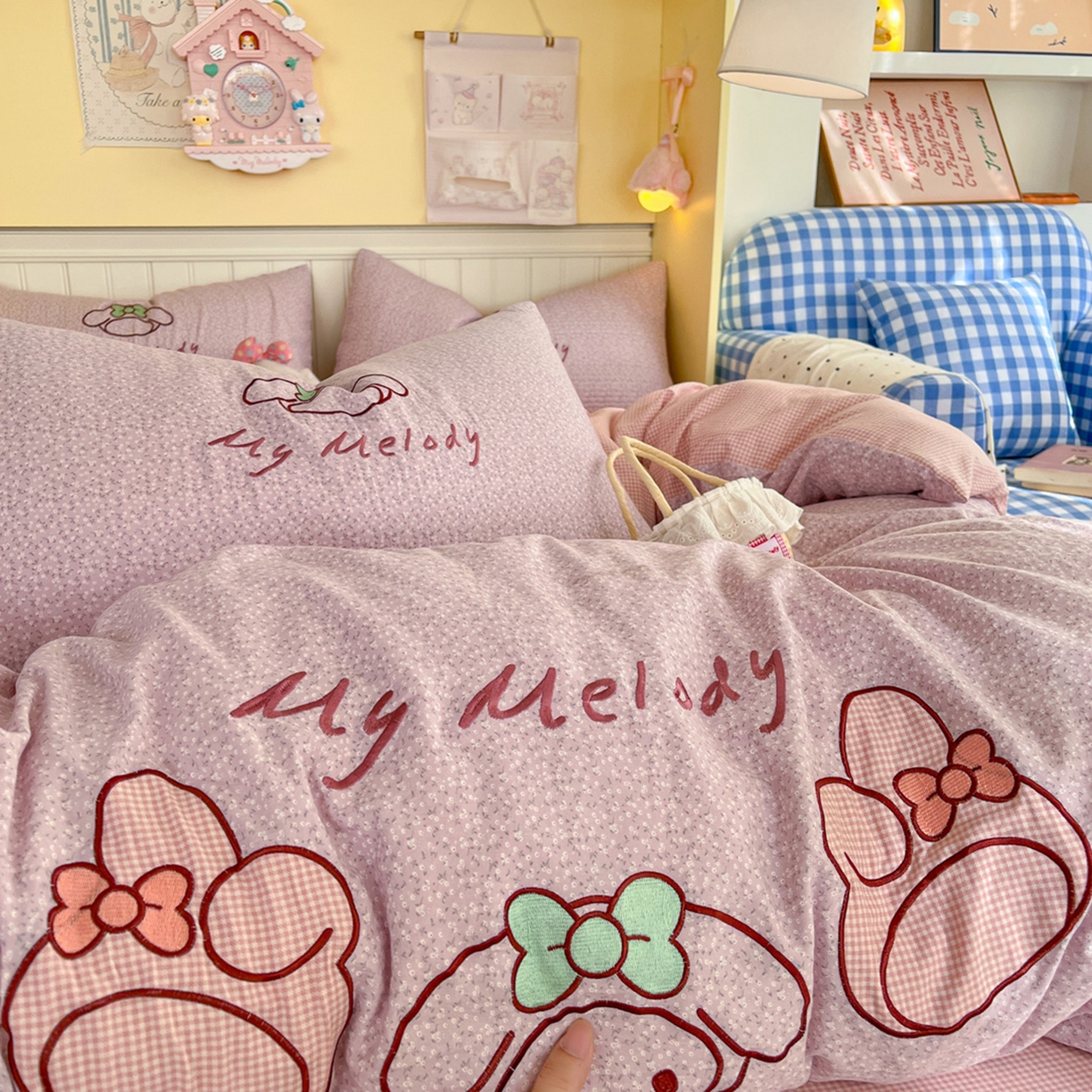 91家纺网 家纺一手货源 找家纺 梵克保罗 2026春夏直播热款卡通贴布绣加厚单人双人单被套三件套四件套 美小蒂