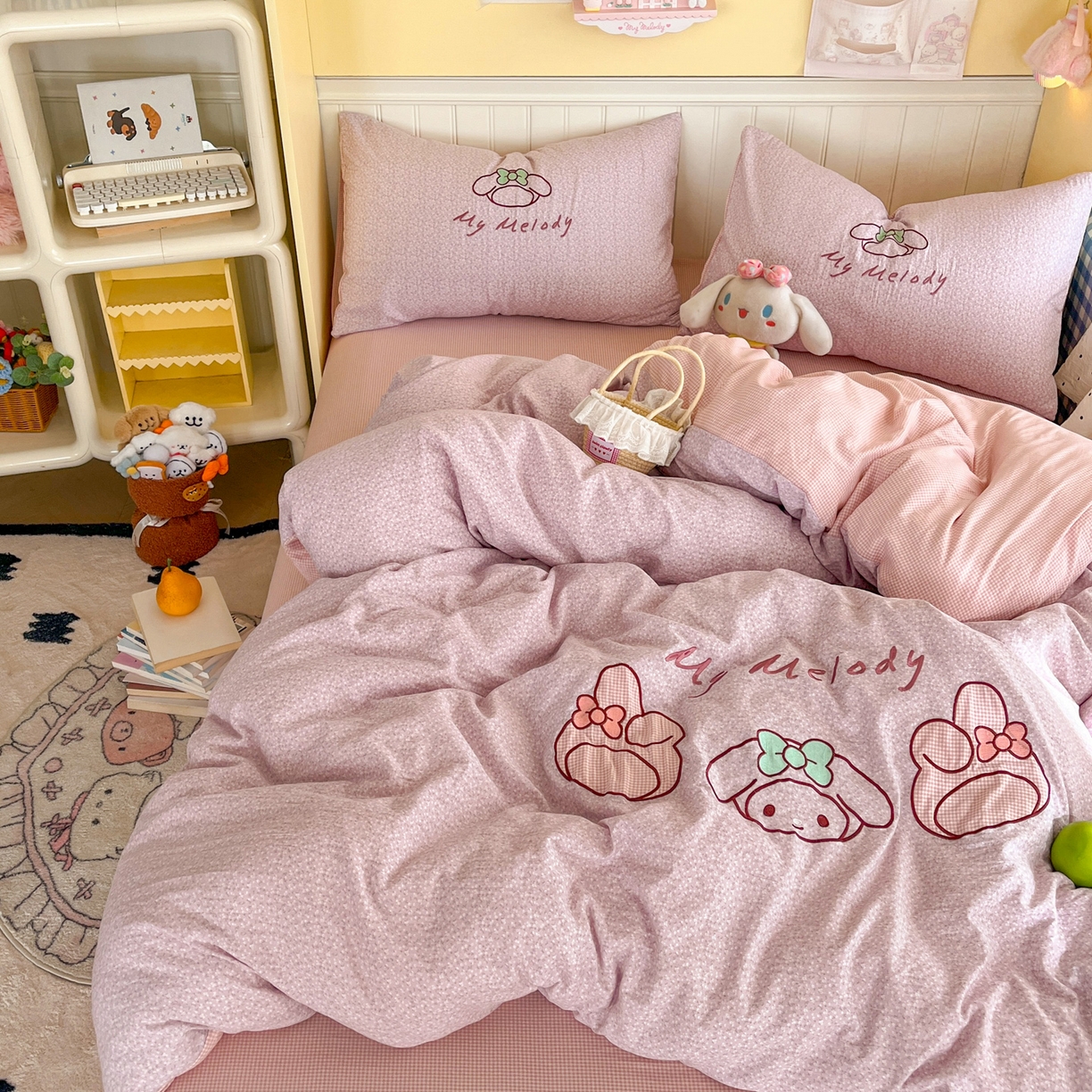 91家纺网 家纺一手货源 找家纺 梵克保罗 2026春夏直播热款卡通贴布绣加厚单人双人单被套三件套四件套 美小蒂