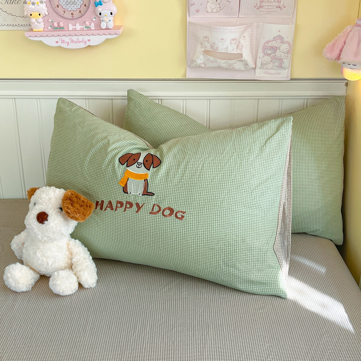 91家纺网 家纺一手货源 找家纺 梵克保罗 2026春夏直播热款卡通贴布绣加厚单人双人单被套三件套四件套 旺财狗狗