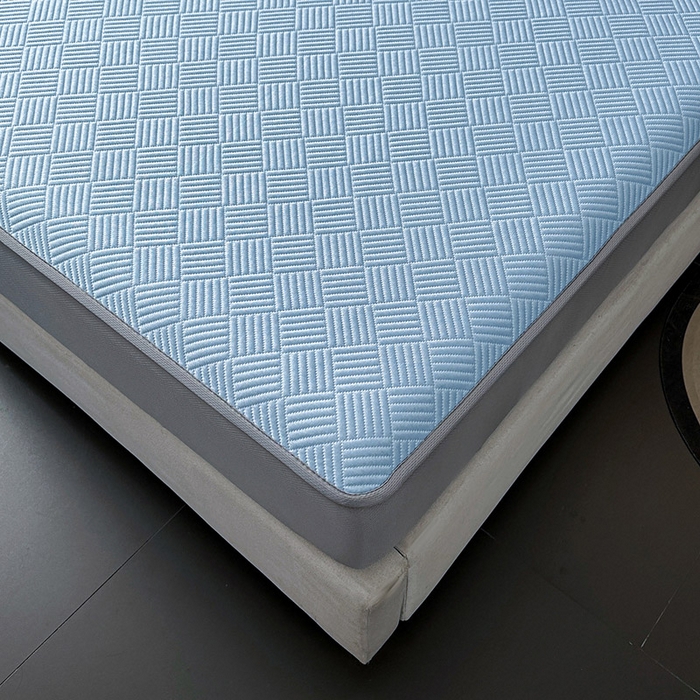 91家纺网 家纺一手货源 找家纺 乐家欣 2026新款提花凉感床笠款床席款软凉席 床笠款提花-宾利蓝