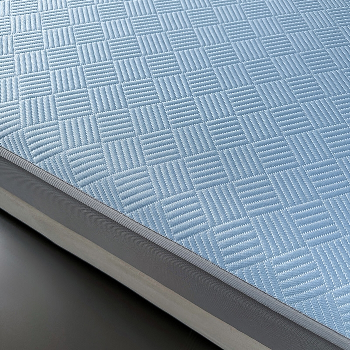 91家纺网 家纺一手货源 找家纺 乐家欣 2026新款提花凉感床笠款床席款软凉席 床笠款提花-宾利蓝