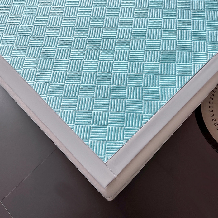 91家纺网 家纺一手货源 找家纺 乐家欣 2026新款提花凉感床笠款床席款软凉席 床席款提花-清水蓝