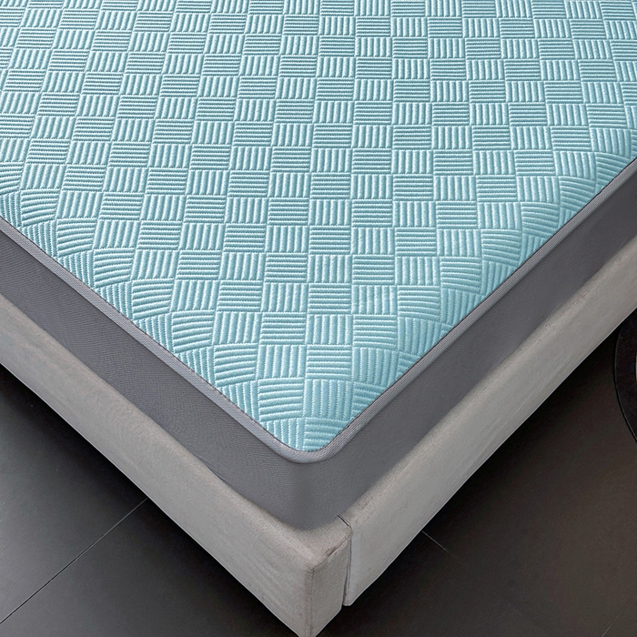 91家纺网 家纺一手货源 找家纺 乐家欣 2026新款提花凉感床笠款床席款软凉席 床笠款提花-清水蓝