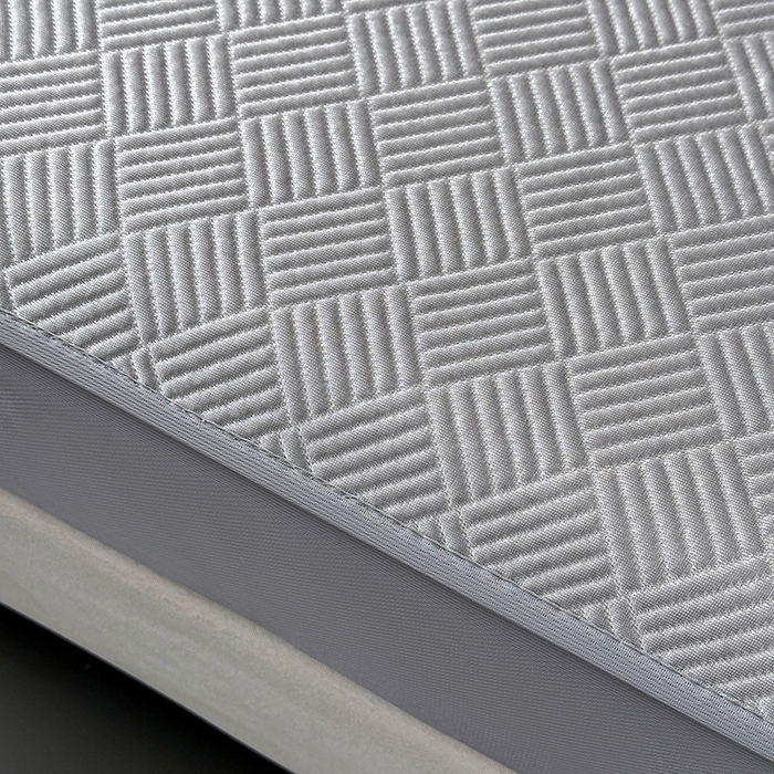 91家纺网 家纺一手货源 找家纺 乐家欣 2026新款提花凉感床笠款床席款软凉席 床笠款提花-浅灰