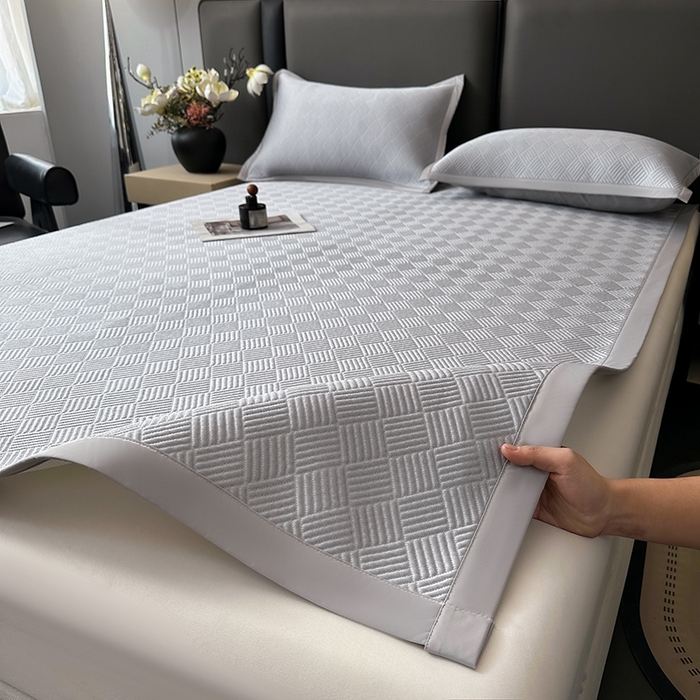 乐家欣 2026新款提花凉感床笠款床席款软凉席 床席款提花-浅灰