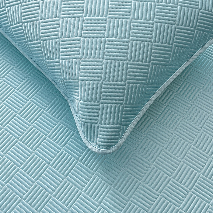 91家纺网 家纺一手货源 找家纺 乐家欣 2026新款提花凉感床笠款床席款软凉席 床笠款提花-清水蓝