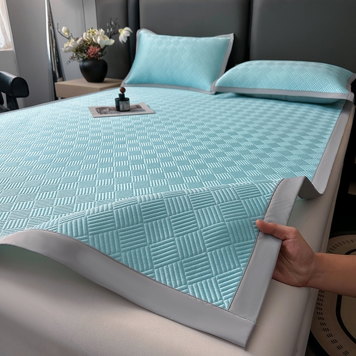 乐家欣 2026新款提花凉感床笠款床席款软凉席 床席款提花-清水蓝