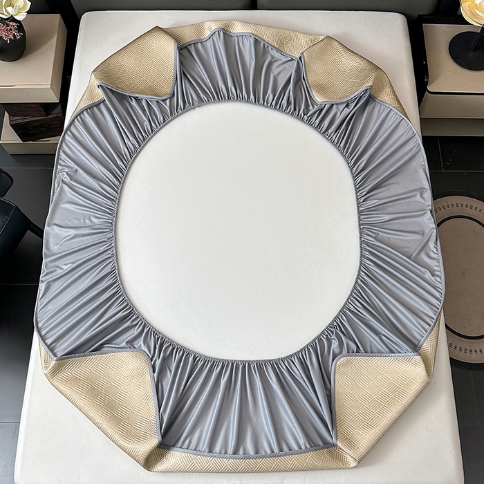 91家纺网 家纺一手货源 找家纺 乐家欣 2026新款提花凉感床笠款床席款软凉席 床笠款提花-卡其