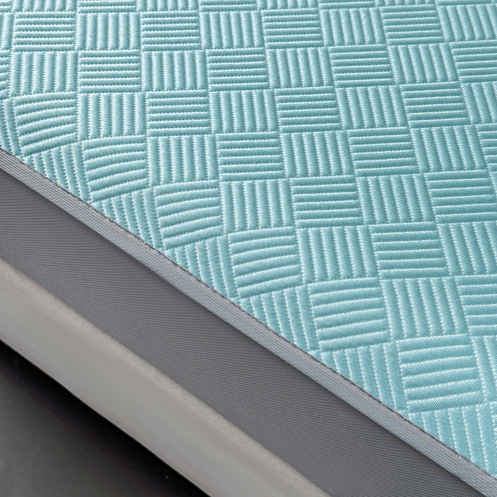 91家纺网 家纺一手货源 找家纺 乐家欣 2026新款提花凉感床笠款床席款软凉席 床笠款提花-清水蓝