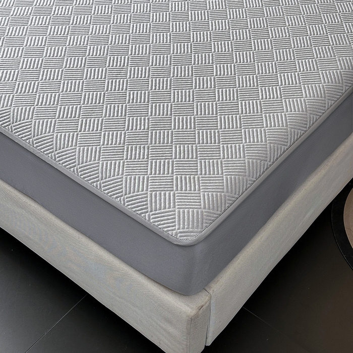 91家纺网 家纺一手货源 找家纺 乐家欣 2026新款提花凉感床笠款床席款软凉席 床笠款提花-浅灰