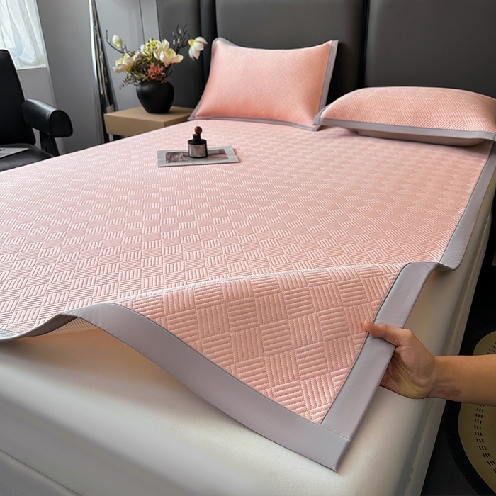 乐家欣 2026新款提花凉感床笠款床席款软凉席 床席款提花-蜜桃粉