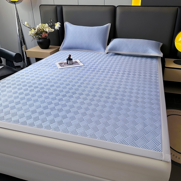 91家纺网 家纺一手货源 找家纺 乐家欣 2026新款提花凉感床笠款床席款软凉席 床席款提花-紫灰