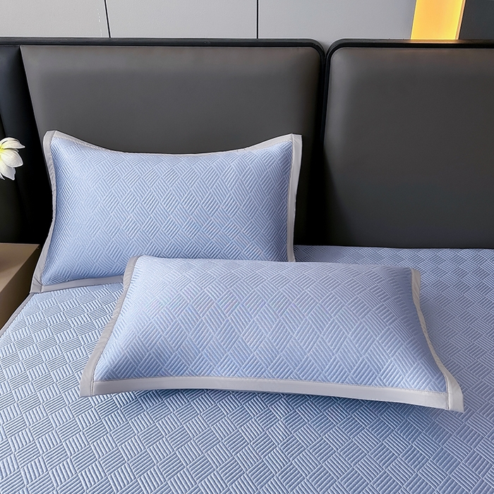 91家纺网 家纺一手货源 找家纺 乐家欣 2026新款提花凉感床笠款床席款软凉席 床席款提花-紫灰