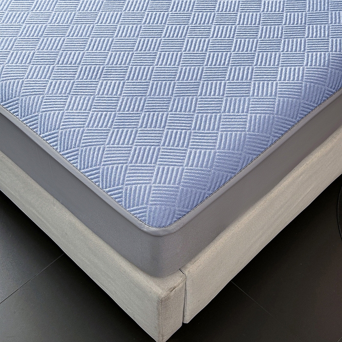 91家纺网 家纺一手货源 找家纺 乐家欣 2026新款提花凉感床笠款床席款软凉席 床笠款提花-紫灰