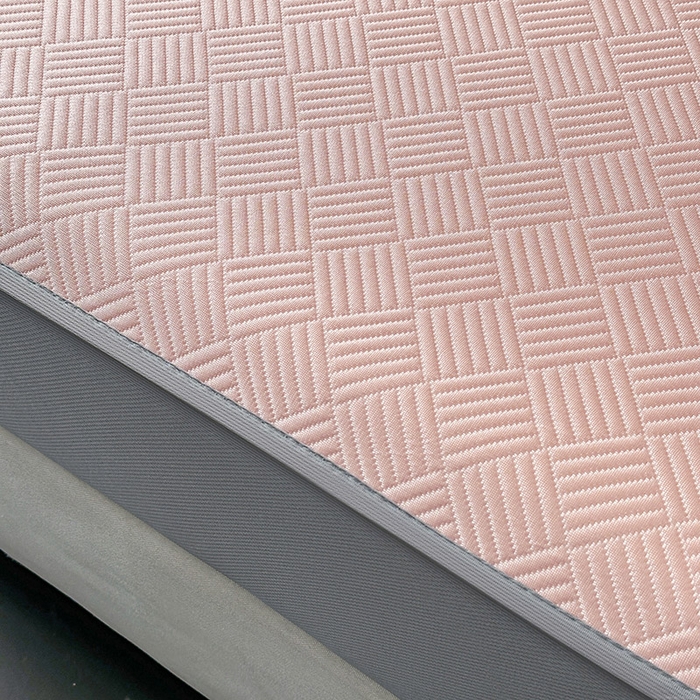 91家纺网 家纺一手货源 找家纺 乐家欣 2026新款提花凉感床笠款床席款软凉席 床笠款提花-蜜桃粉