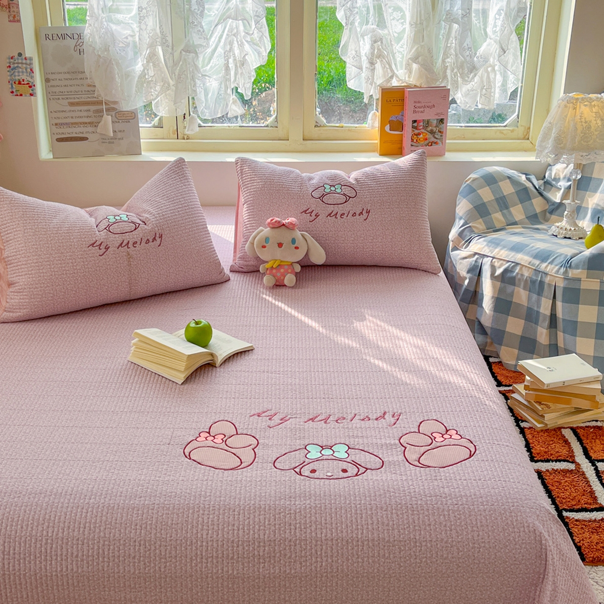 91家纺网 家纺一手货源 找家纺 梵克保罗 2026春夏直播热款贴布绣加厚古法水洗棉夹棉床盖单被套 美小蒂