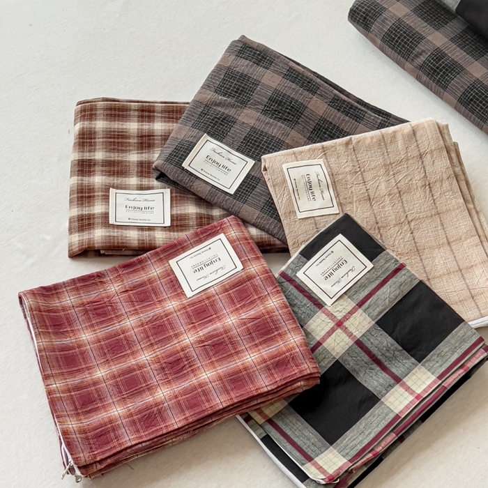 花香四季家纺 2026新款简约全棉高织高密色织纯棉水洗棉四件套 组合图仅供参考 不可下单