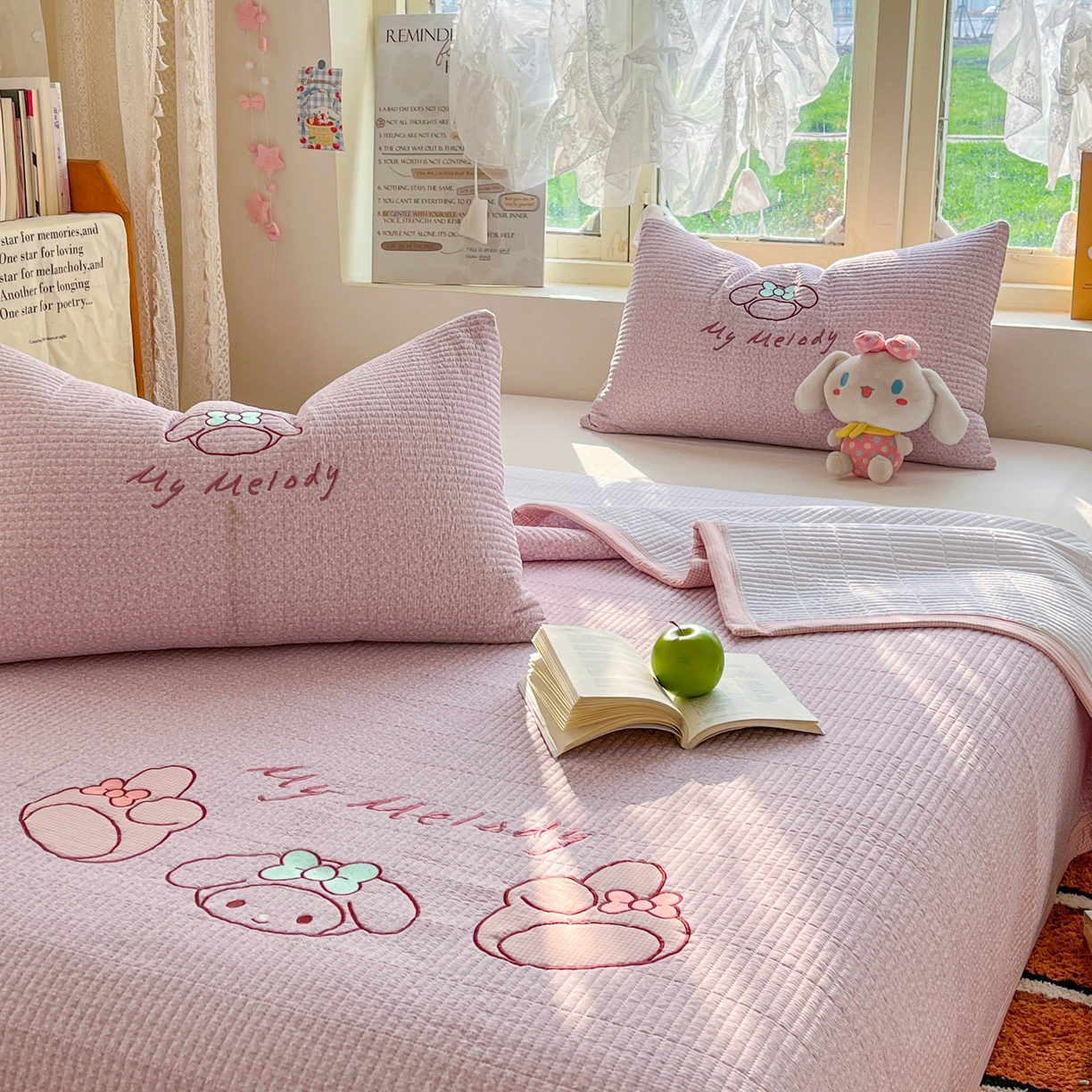 91家纺网 家纺一手货源 找家纺 梵克保罗 2026春夏直播热款贴布绣加厚古法水洗棉夹棉床盖单被套 美小蒂