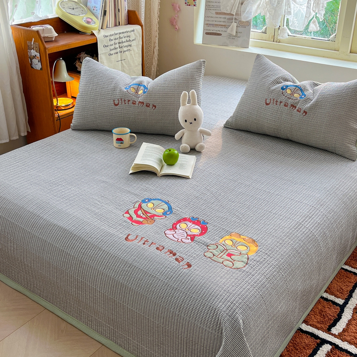 91家纺网 家纺一手货源 找家纺 梵克保罗 2026春夏直播热款贴布绣加厚古法水洗棉夹棉床盖单被套 奥特兄妹