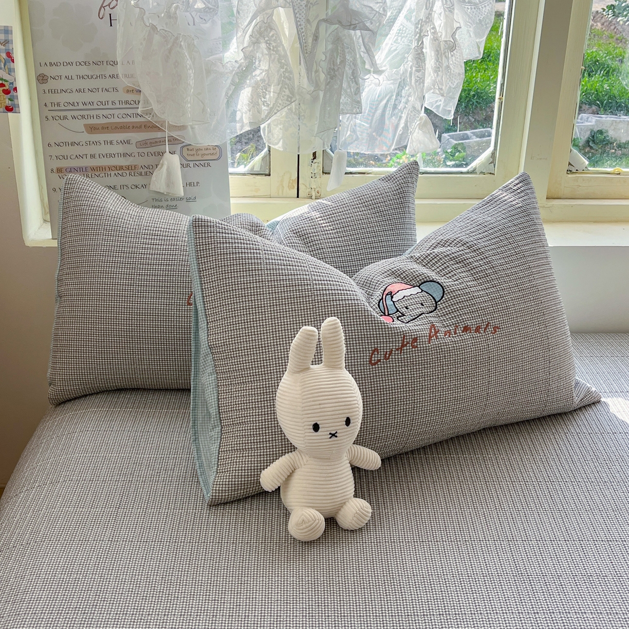 91家纺网 家纺一手货源 找家纺 梵克保罗 2026春夏直播热款贴布绣加厚古法水洗棉夹棉床盖单被套 熊猫卡皮