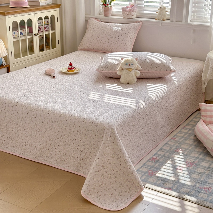 91家纺网 家纺一手货源 找家纺 绵庭家纺 2026新款全棉印花夹棉床盖三件套 南法织梦