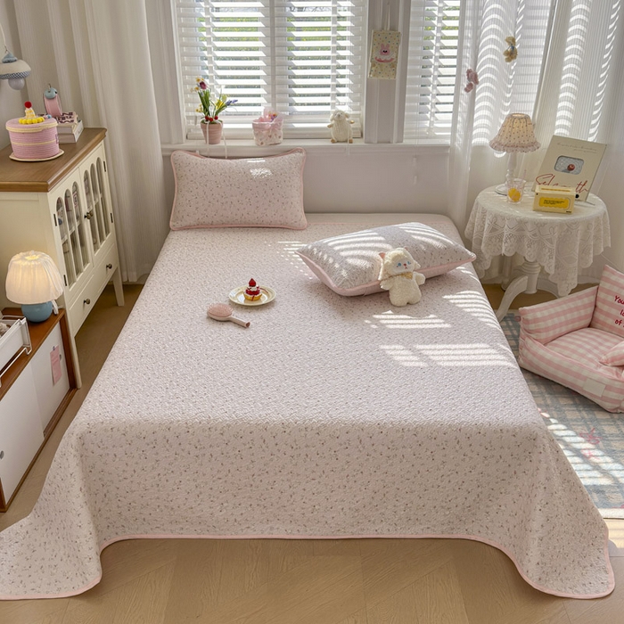 91家纺网 家纺一手货源 找家纺 绵庭家纺 2026新款全棉印花夹棉床盖三件套 南法织梦