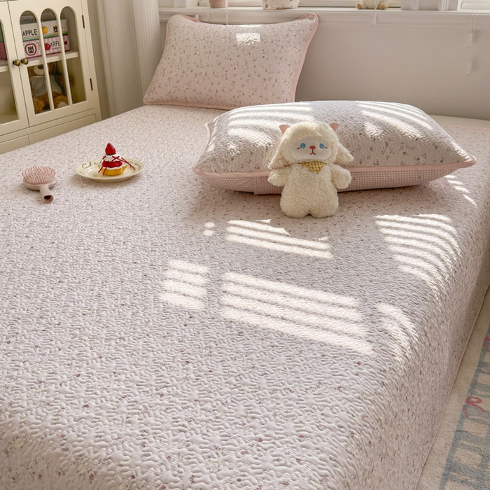 91家纺网 家纺一手货源 找家纺 绵庭家纺 2026新款全棉印花夹棉床盖三件套 南法织梦