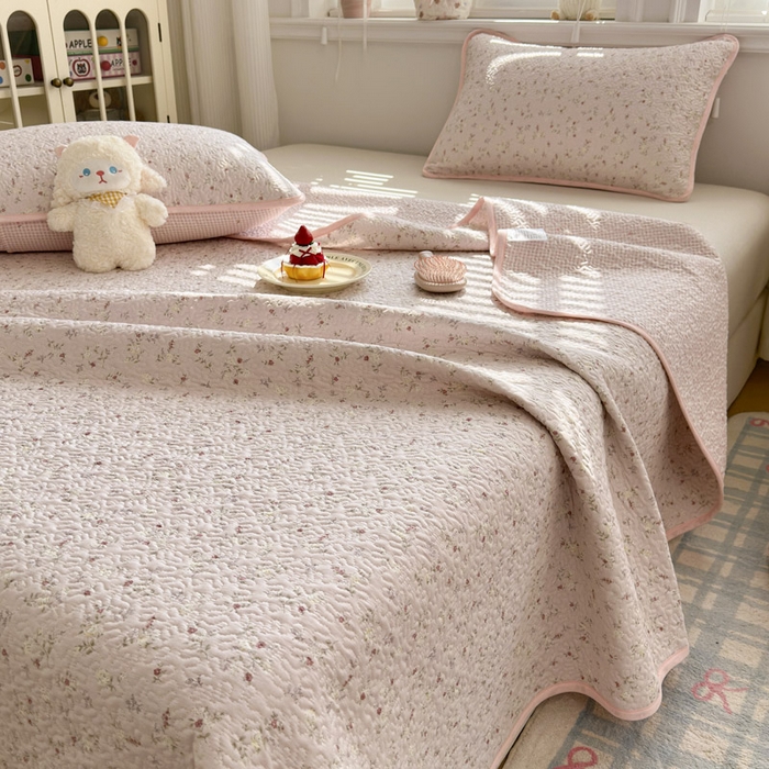 91家纺网 家纺一手货源 找家纺 绵庭家纺 2026新款全棉印花夹棉床盖三件套 南法织梦