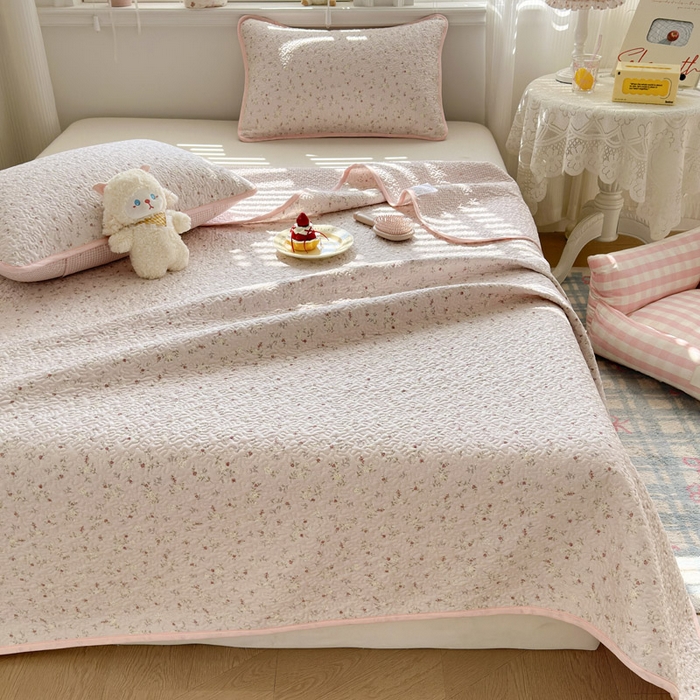 91家纺网 家纺一手货源 找家纺 绵庭家纺 2026新款全棉印花夹棉床盖三件套 南法织梦