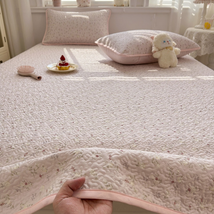 91家纺网 家纺一手货源 找家纺 绵庭家纺 2026新款全棉印花夹棉床盖三件套 南法织梦