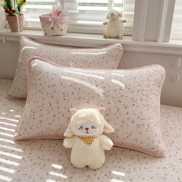 91家纺网 家纺一手货源 找家纺 绵庭家纺 2026新款全棉印花夹棉床盖三件套 南法织梦