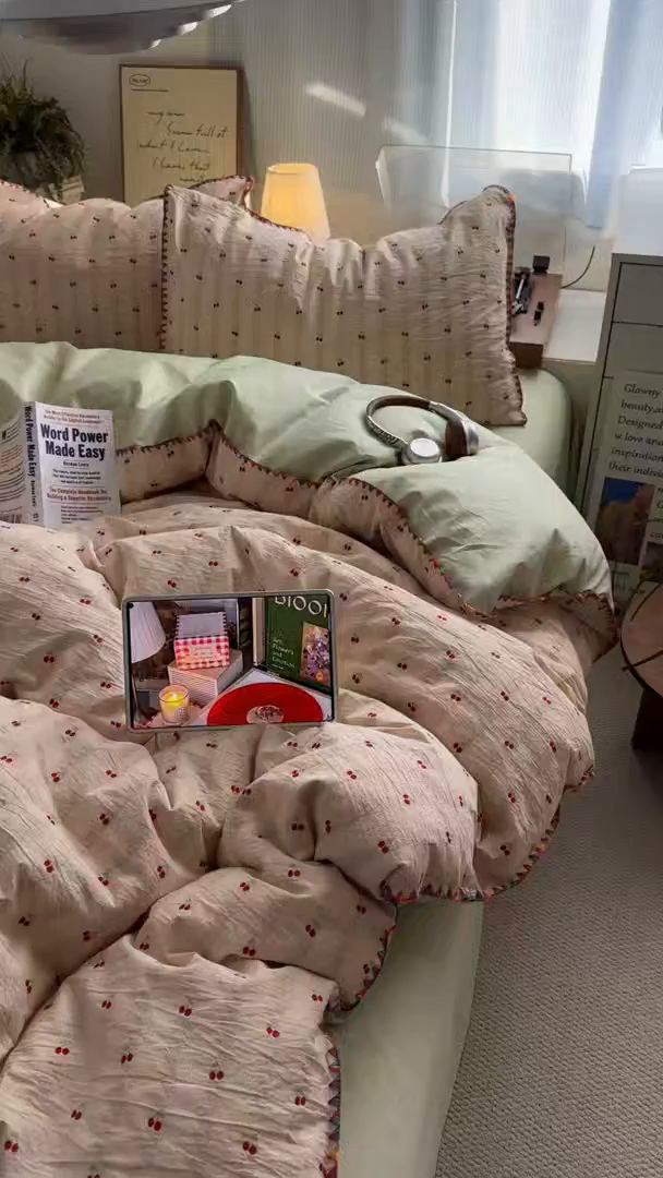 91家纺网 家纺一手货源 找家纺 （总）田野 2026新款全棉水洗提花贝壳边四件套