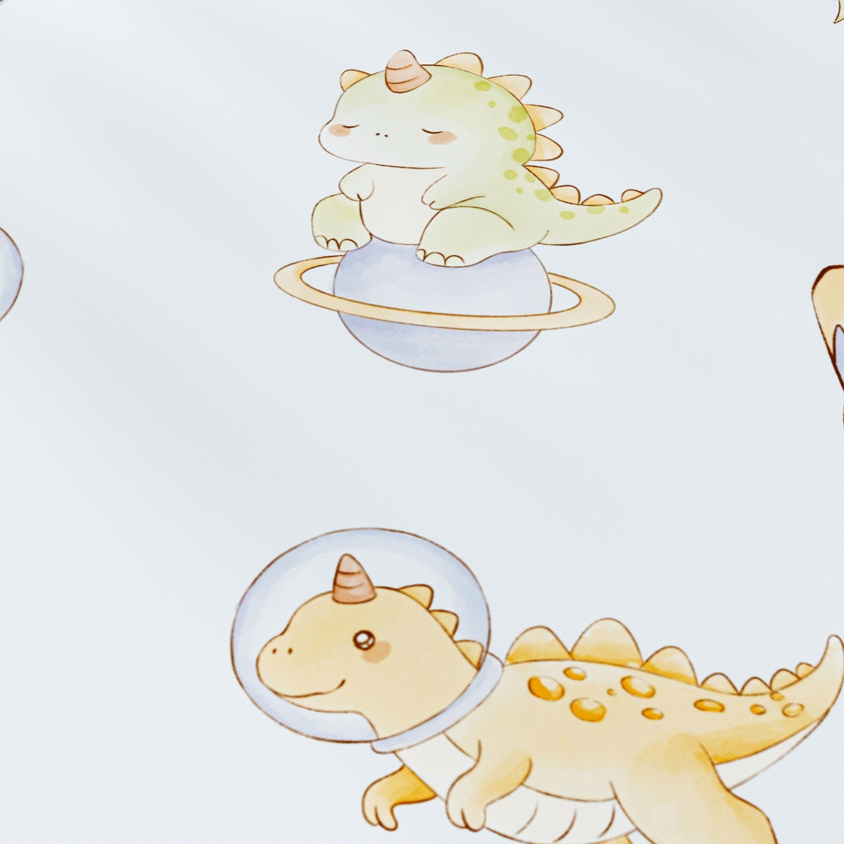 91家纺网 家纺一手货源 找家纺 奇丝雅 2026新款A类数码印花大版1100D水光冰丝凉席凉席婴儿儿童新生【三明治网底】 呆萌恐龙【三明治网底】