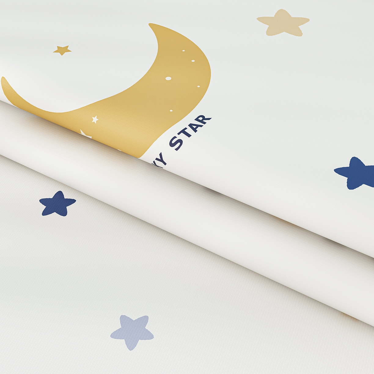 91家纺网 家纺一手货源 找家纺 奇丝雅 2026新款A类数码印花大版1100D水光冰丝凉席凉席婴儿儿童新生【三明治网底】 满天星辰【三明治网底】