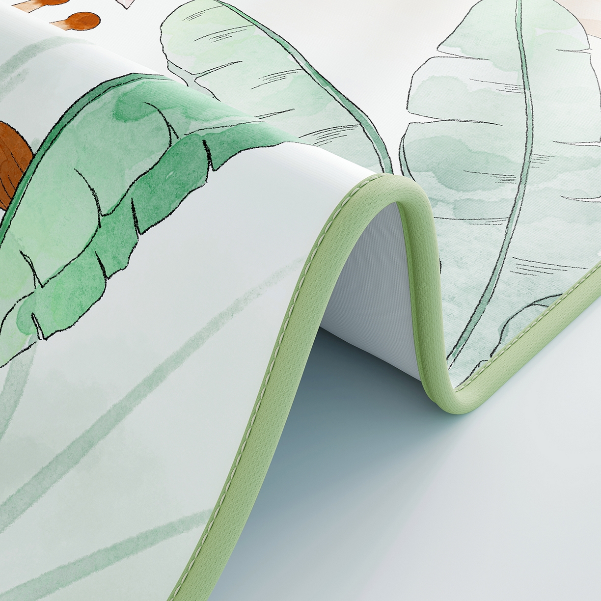 91家纺网 家纺一手货源 找家纺 奇丝雅 2026新款A类数码印花大版1100D水光冰丝凉席凉席婴儿儿童新生【三明治网底】 动物乐园【三明治网底】