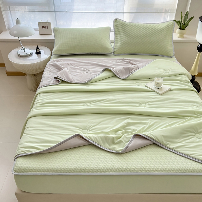 91家纺网 家纺一手货源 找家纺 （总）乐家欣 2026新款凉感冰丝床席床笠四件套