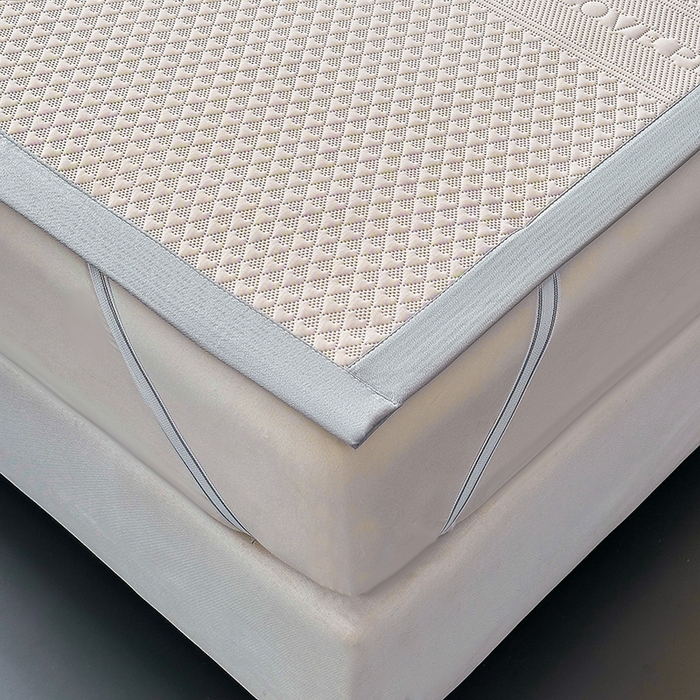 91家纺网 家纺一手货源 找家纺 乐家欣 2026新款凉感冰丝床席床笠四件套 冰丝床席款-浅灰