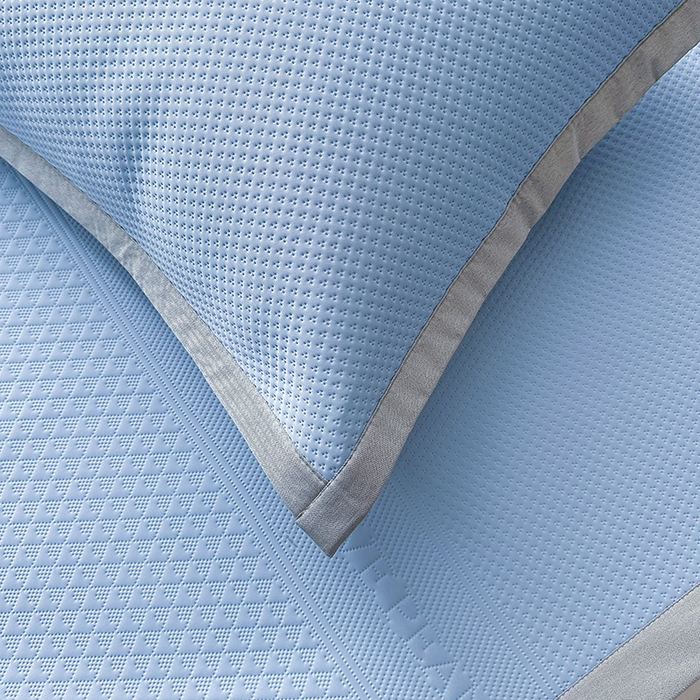 91家纺网 家纺一手货源 找家纺 乐家欣 2026新款凉感冰丝床席床笠四件套 冰丝床席款-宾利蓝