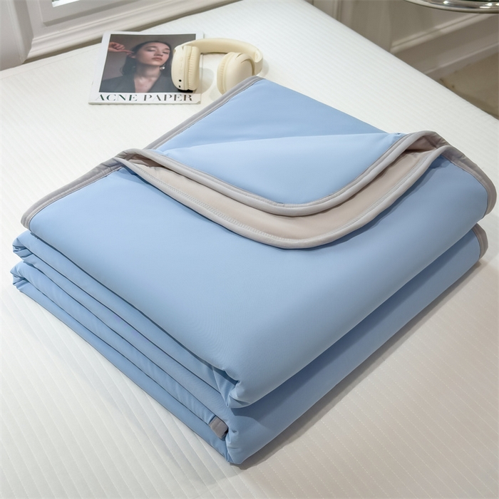 乐家欣 2026新款凉感冰丝床席床笠四件套 凉感夏被-宾利蓝