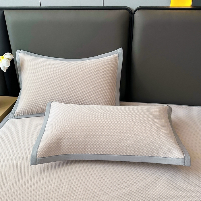 91家纺网 家纺一手货源 找家纺 乐家欣 2026新款凉感冰丝床席床笠四件套 冰丝床席款-浅灰