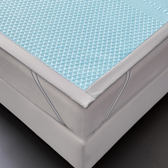 91家纺网 家纺一手货源 找家纺 乐家欣 2026新款凉感冰丝床席床笠四件套 冰丝床席款-清水蓝