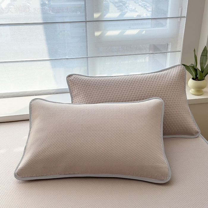 91家纺网 家纺一手货源 找家纺 乐家欣 2026新款凉感冰丝床席床笠四件套 冰丝床笠款-浅灰