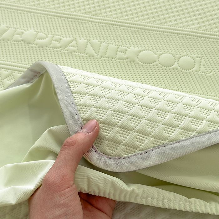 91家纺网 家纺一手货源 找家纺 乐家欣 2026新款凉感冰丝床席床笠四件套 冰丝床笠款-嫩绿